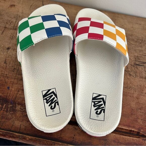 Vans half big checker slide-on shoes slides men\'s sz 11 preworn main image 11
